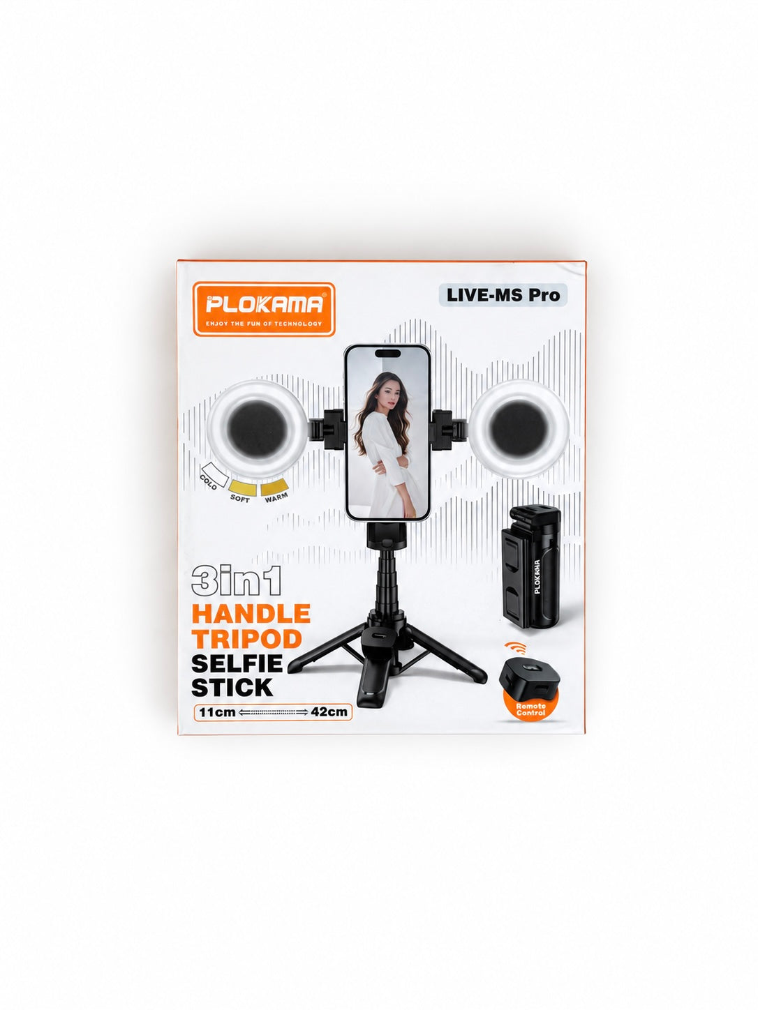 PLOKAMA LIVE-MS Pro 3-in-1 Selfie Stick