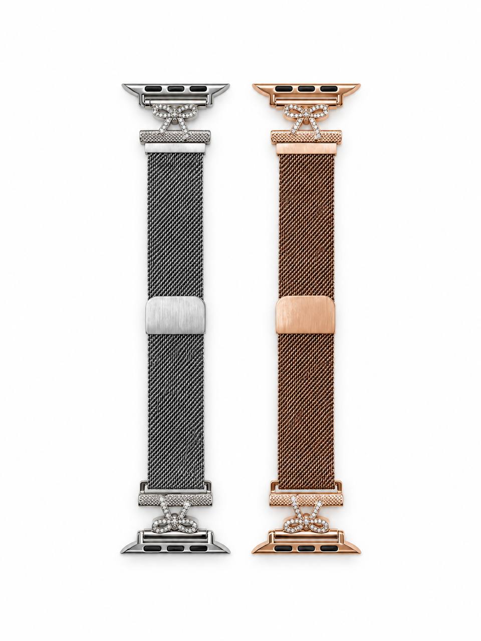 Metal Band With Ribbon Apple Watch Band