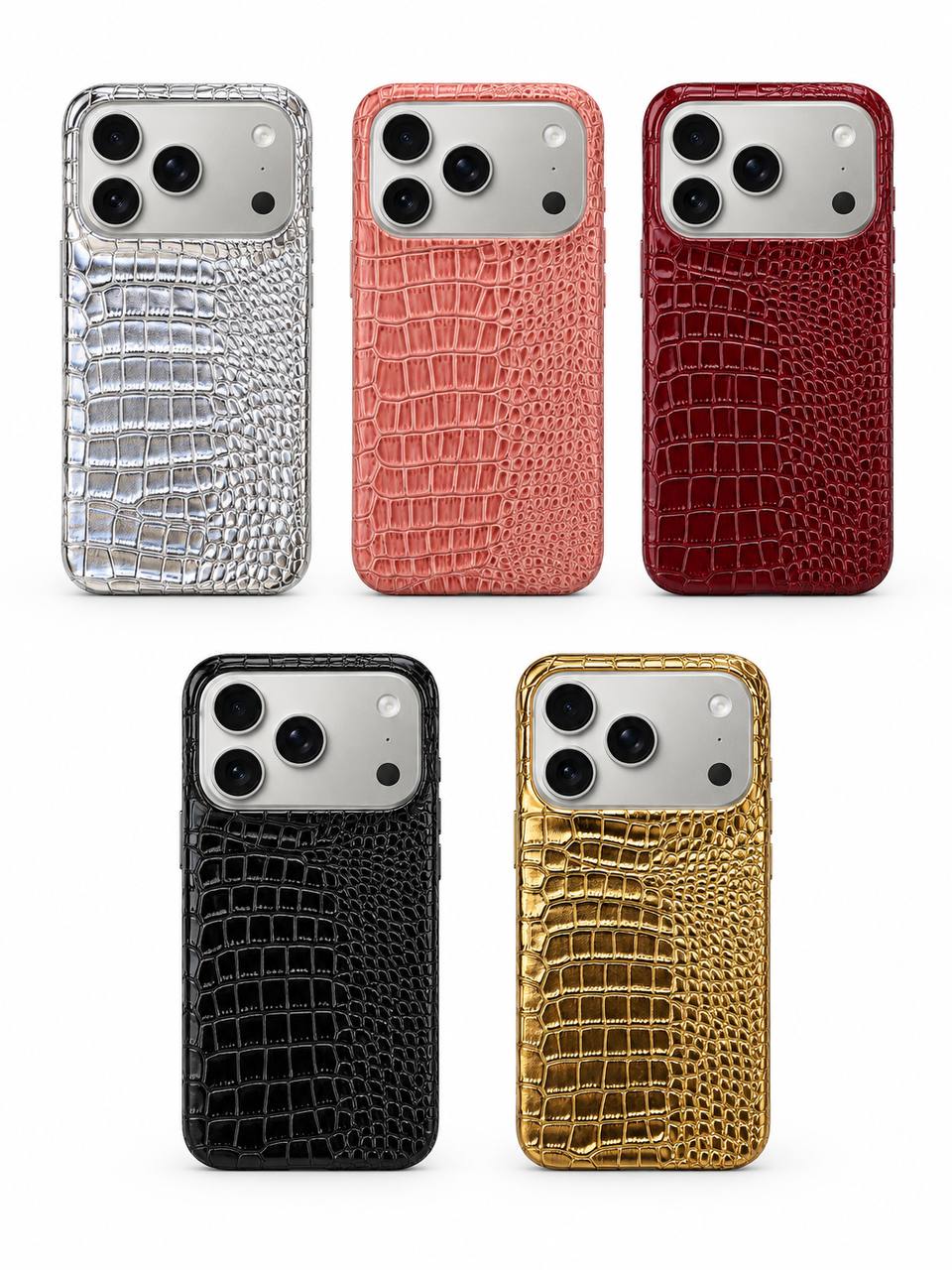 Shine Leather Snake Phone Case