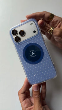 Acrylic Mercedes Phone Case with Red Racing Stripe (AMG-Style)