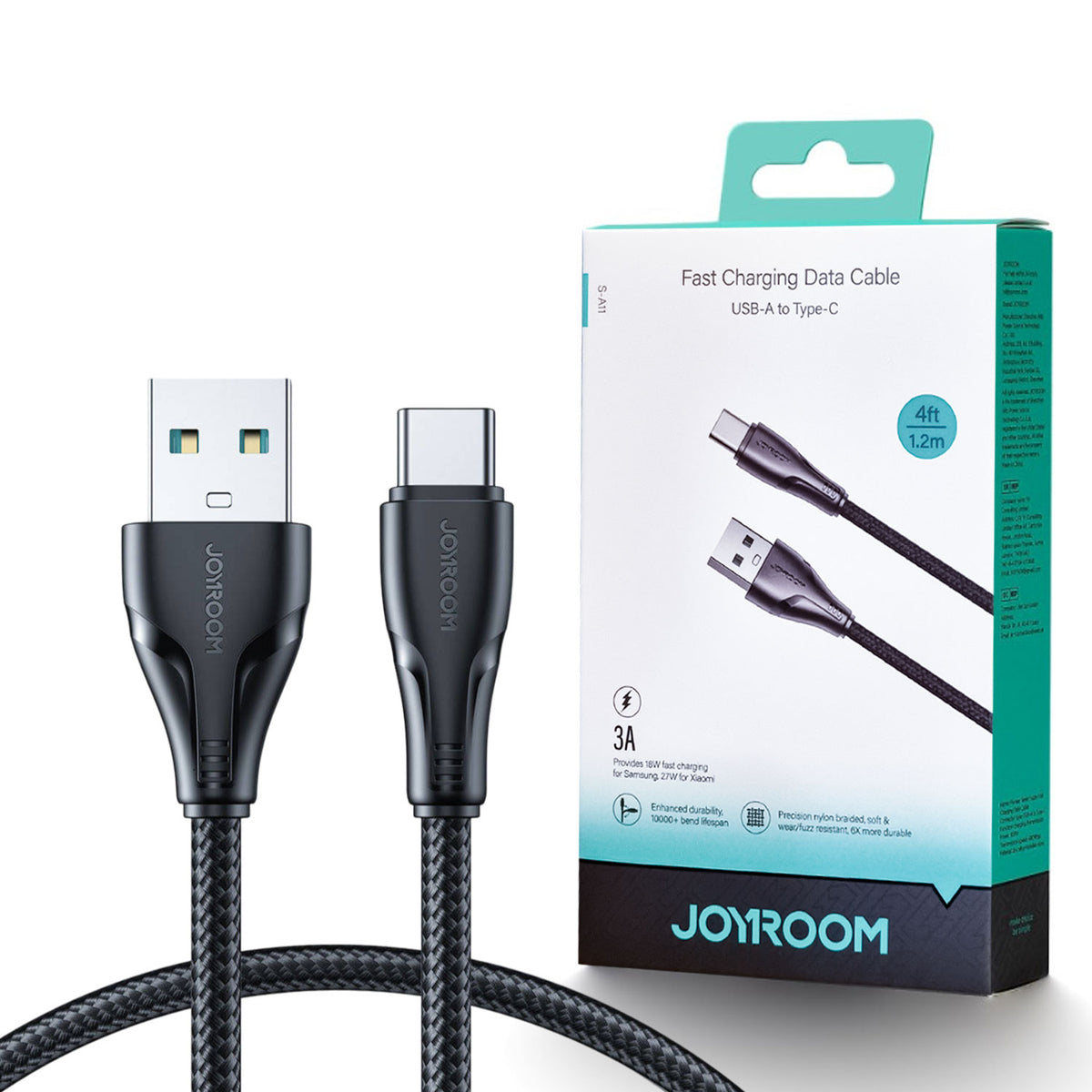 JOYROOM Fast Charging Data Cable – USB-A to Type-C (4ft)