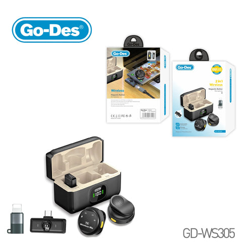 Go-Des 2-in-1 Wireless Magnetic Microphone