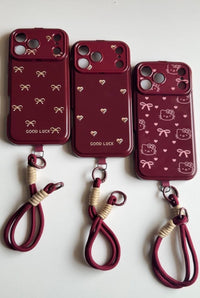 Red Wine Flip Mirror Phone Case