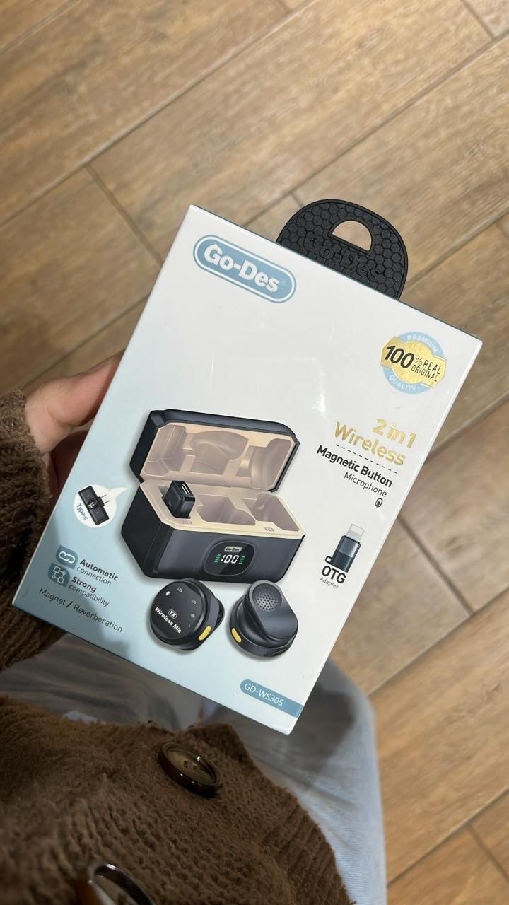 Go-Des 2-in-1 Wireless Magnetic Microphone