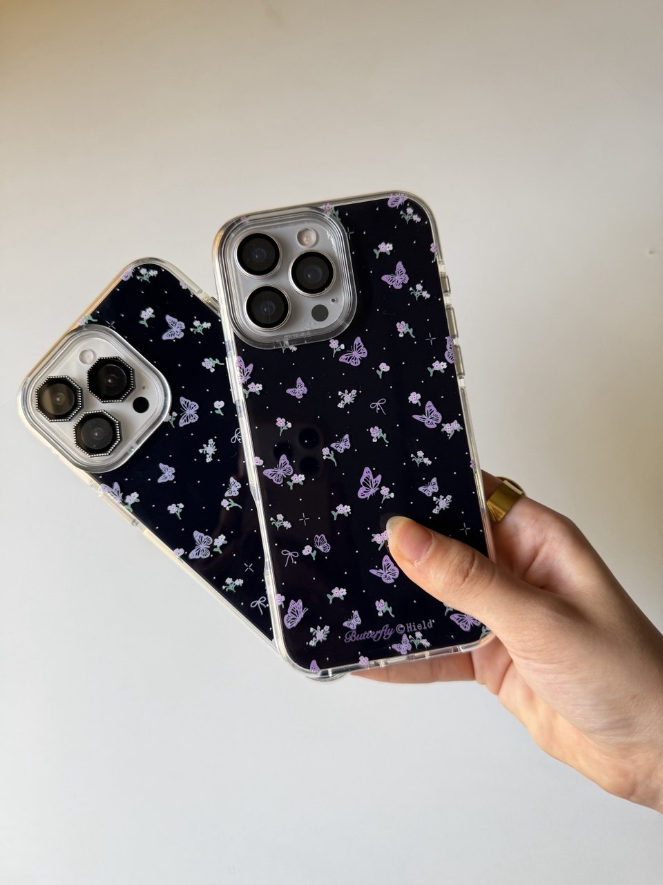 Black Butterfly & Floral Print Case