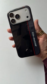 Acrylic Mercedes Phone Case with Red Racing Stripe (AMG-Style)
