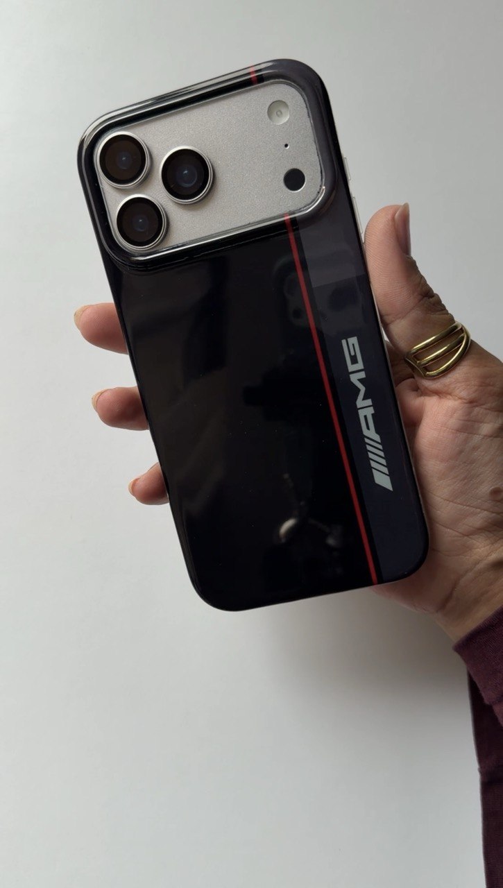 Acrylic Mercedes Phone Case with Red Racing Stripe (AMG-Style)
