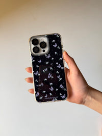 Black Butterfly & Floral Print Case