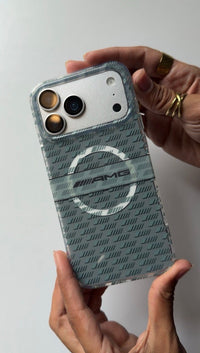 Acrylic Mercedes Phone Case with Red Racing Stripe (AMG-Style)