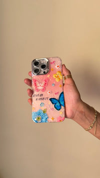 Pearlescent Case with 3D Butterflies & Florals