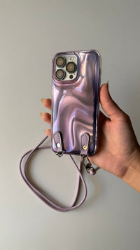 Glossy Wrinkles Phone Case with Crossbody Strap