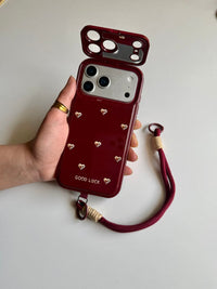 Red Wine Flip Mirror Phone Case