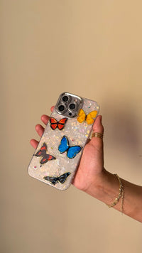 Pearlescent Case with 3D Butterflies & Florals
