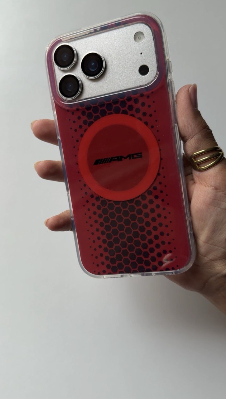 Acrylic Mercedes Phone Case with Red Racing Stripe (AMG-Style)