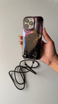 Glossy Wrinkles Phone Case with Crossbody Strap