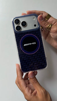 Acrylic Mercedes Phone Case with Red Racing Stripe (AMG-Style)